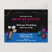 Affiche de flyer d'atelier d'événement de beauté d