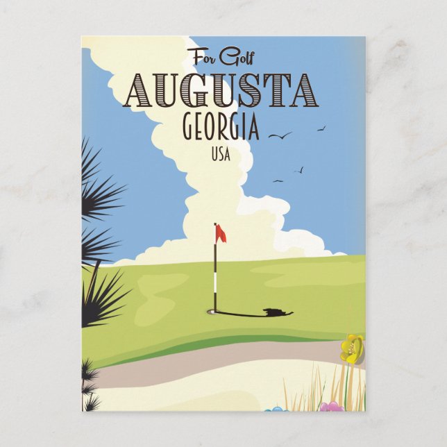 Carte Postale Affiche de golf d'Augusta Géorgie (Devant)