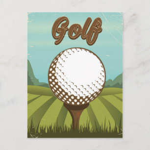 Carte Postale Affiche de golf de style vintage