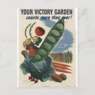 Carte Postale Affiche de jardin de victoire, guerre mondiale 2