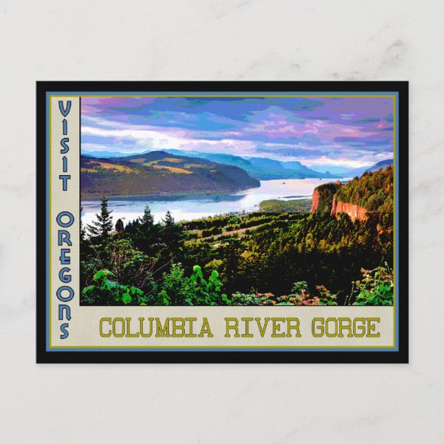 Carte Postale Affiche de la gorge de Columbia River en Oregon (Devant)
