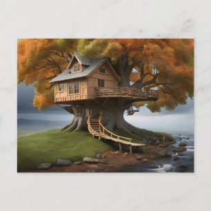 Carte Postale Affiche de la maison d'arbres ronde