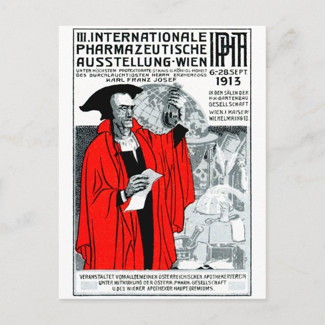 Carte Postale Affiche de la pharmacie de Vienne 1913 (Devant)