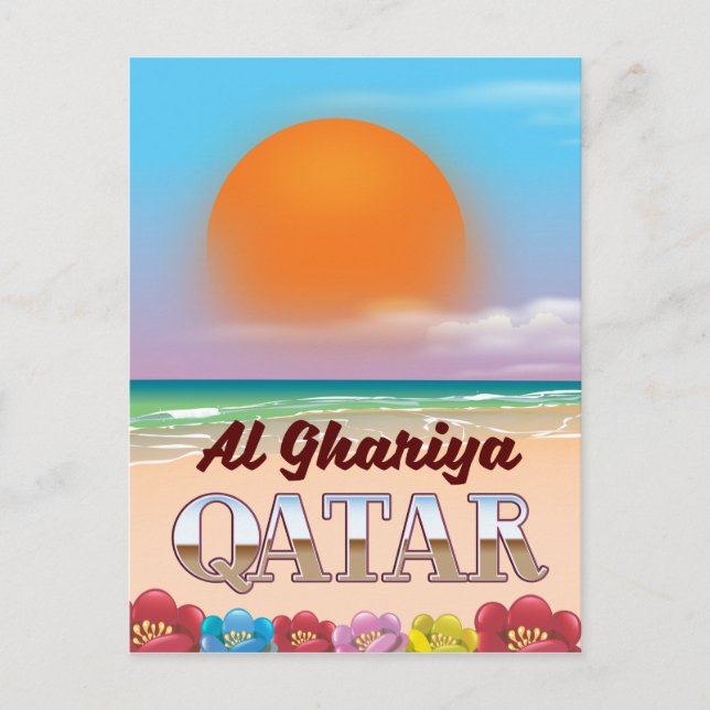 Carte Postale Affiche de la plage d'Al Ghariya au Qatar (Devant)