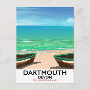 Carte Postale Affiche de la plage de Dartmouth Devon