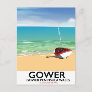 Carte Postale Affiche de la plage de la péninsule de Gower au Pa