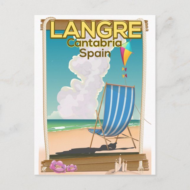 Carte Postale Affiche de la plage de Langre, Cantabrie Espagne (Devant)