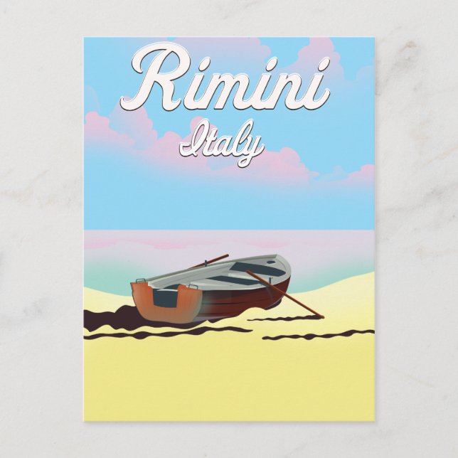 Carte Postale Affiche de la plage de Rimini Italie (Devant)