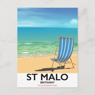 Carte Postale Affiche de la plage de Saint-Malo, Bretagne