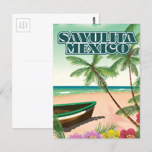 Carte Postale Affiche de la plage de Sayulita au Mexique