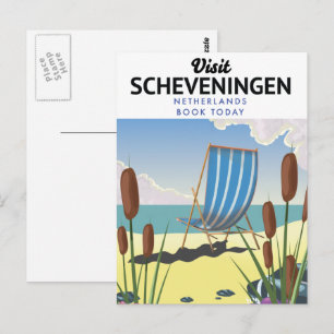 Carte Postale Affiche de la plage de Scheveningen aux Pays-Bas
