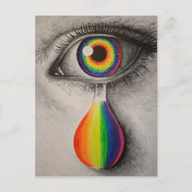 Carte Postale Affiche de larmes arc-en-ciel (Devant)
