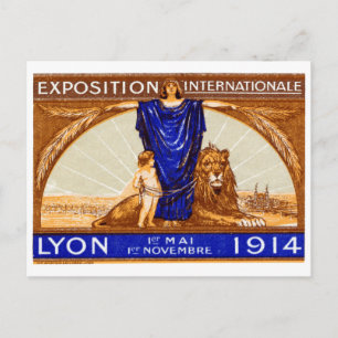 Carte Postale Affiche de l'Exposition Internationale de Lyon 191