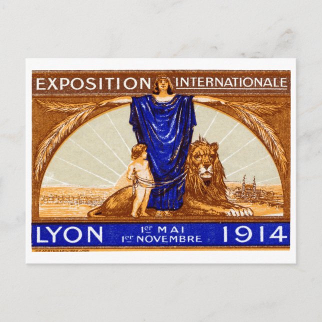 Carte Postale Affiche de l'Exposition Internationale de Lyon 191 (Devant)