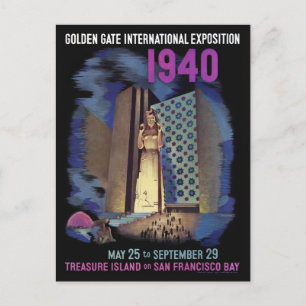 Carte Postale Affiche de l'exposition internationale Golden Gate