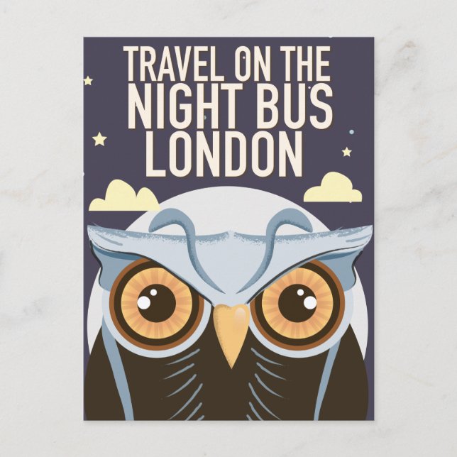 Carte Postale Affiche de l'Hibou de Londres. (Devant)