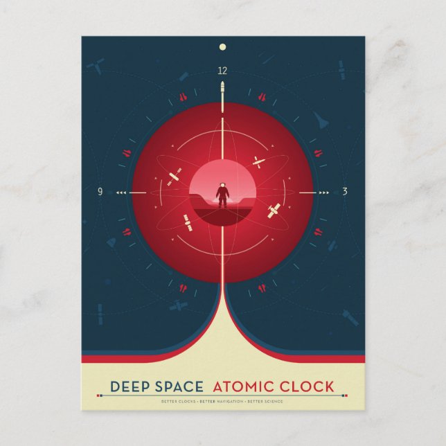 Carte Postale Affiche de l'horloge atomique de l'espace profond, (Devant)