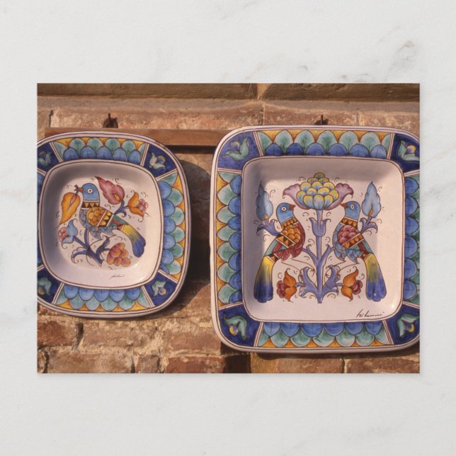 Carte Postale Affiche de motif de colombe sur poterie traditionn (Devant)