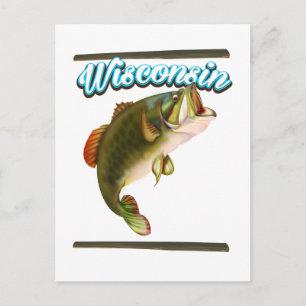 Carte Postale affiche de pêche du Wisconsin