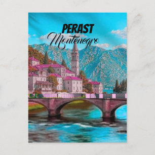 Carte Postale Affiche de Perast Monténégro Impression de voyage