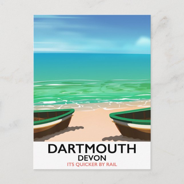 Carte Postale Affiche de plage de Dartmouth Devon (Devant)