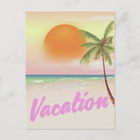 Affiche de plage Vacances vintage des années 1980