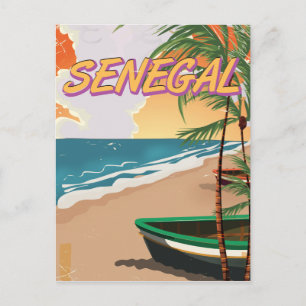 Carte Postale Affiche de plage vintage au Sénégal