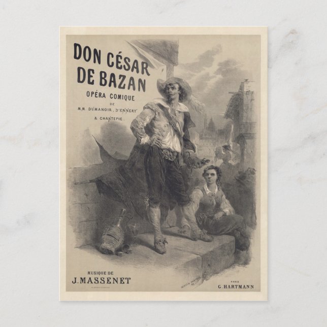Carte Postale Affiche de première Don César de Bazan (1872) (Devant)