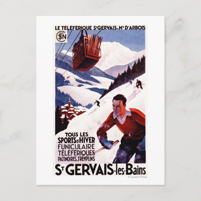 Carte Postale Affiche de promotion du téléphérique SNCF (Devant)