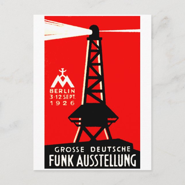Carte Postale Affiche de radio et de radiodiffusion 1926 (Devant)