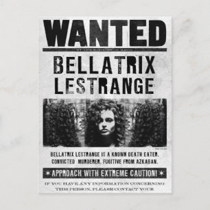 Carte Postale Affiche de recherche de Bellatrix Lestrange