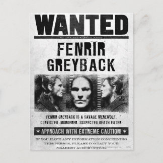 Carte Postale Affiche de Recherche Fenrir Greyback