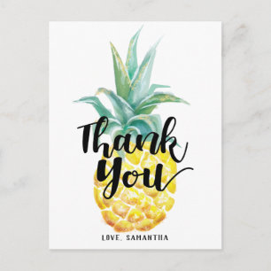Carte Postale Affiche de remerciement Ananas Aquarelle
