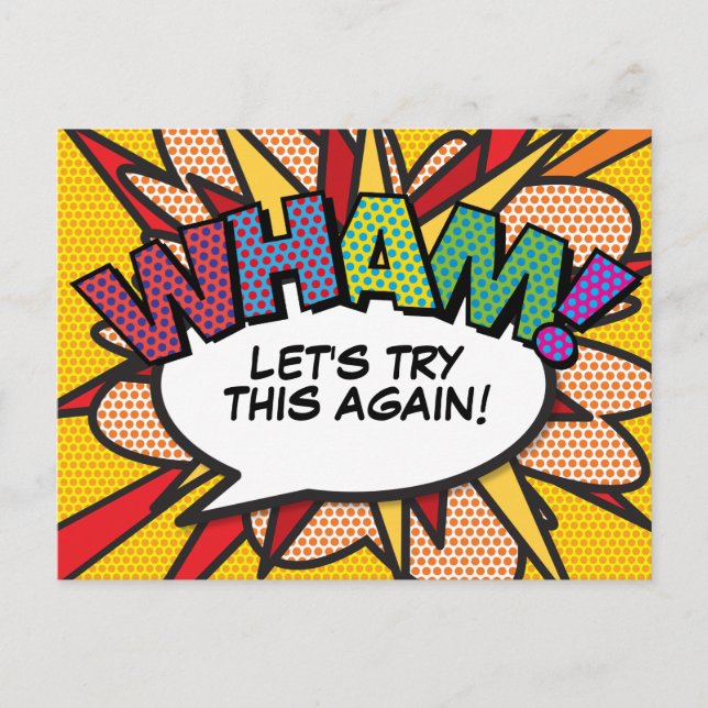 Carte Postale Affiche de report de date de WHAM Comic Book Pop A (Devant)