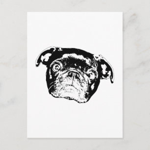 Carte Postale Affiche de saison Pug