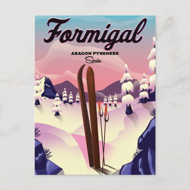 Carte Postale Affiche de ski Brauneck Bavière, Allemagne (Devant)