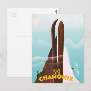 Carte Postale Affiche de ski Chamonix-Mont-Blanc