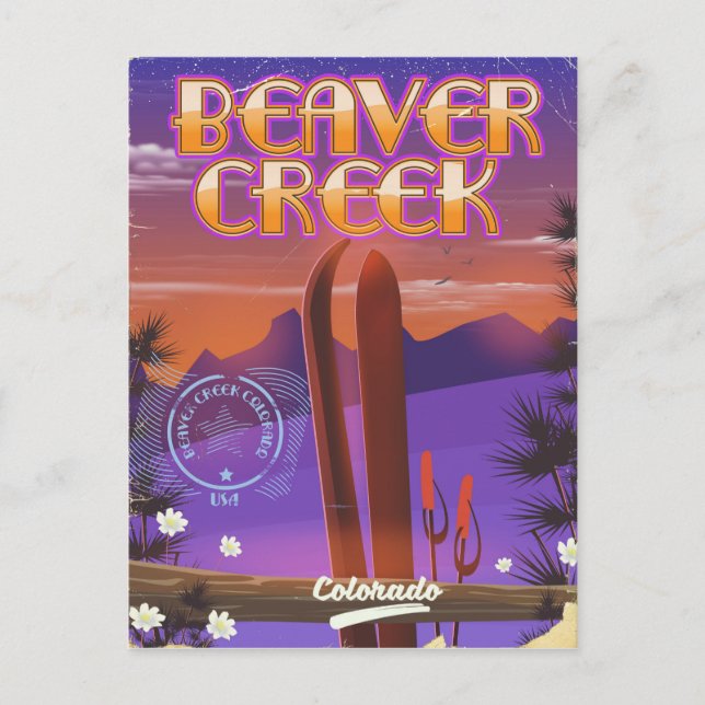 Carte Postale Affiche de ski de Beaver Creek Colorado (Devant)