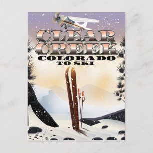 Carte Postale Affiche de ski de Clear Creek, Colorado.