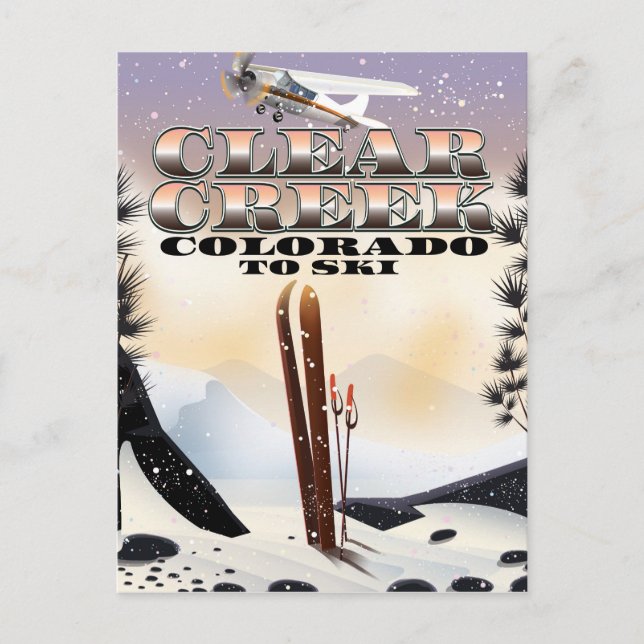 Carte Postale Affiche de ski de Clear Creek, Colorado. (Devant)