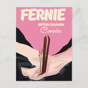 Carte Postale Affiche de ski de Fernie Colombie-Britannique