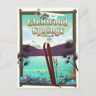 Carte Postale Affiche de ski de Glenwood Springs Colorado.