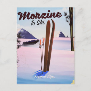 Carte Postale Affiche de ski de Morzine, Alpes françaises