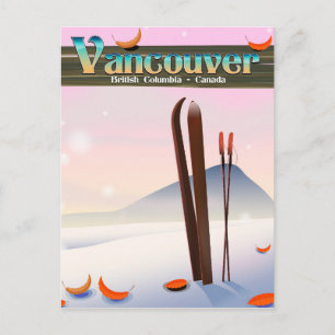 Carte Postale Affiche de ski de Vancouver Colombie-Britannique