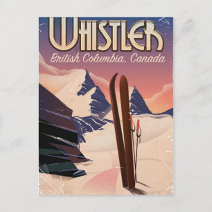 Carte Postale Affiche de ski de Whistler, Vancouver, Colombie-Br