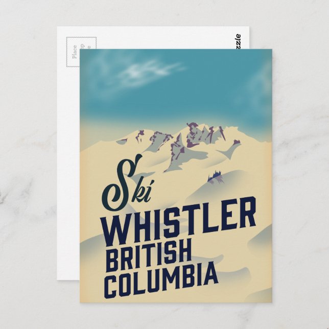 Carte Postale Affiche de ski de Whistler, Vancouver Colombie-Bri (Devant / Derrière)