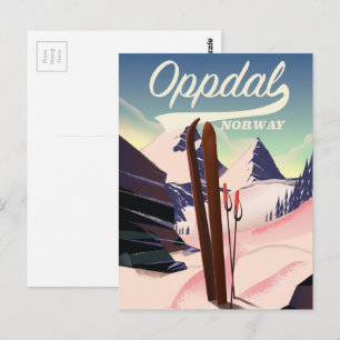 Carte Postale Affiche de ski d'Oppdal norvège.
