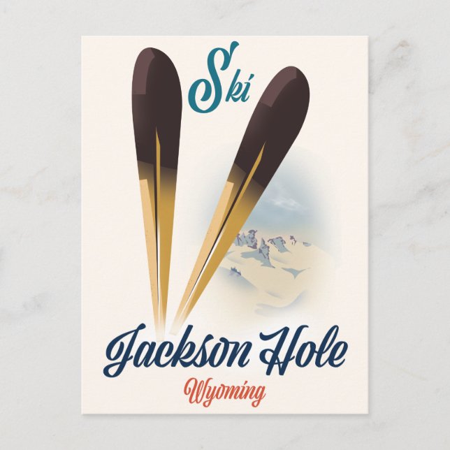 Carte Postale Affiche de ski Jackson Hole Wyoming (Devant)