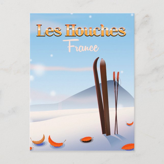 Carte Postale Affiche de ski Les Houches France (Devant)