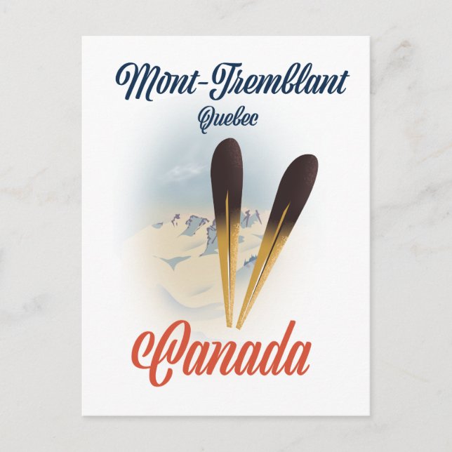 Carte Postale Affiche de ski Mont-Tremblant Québec. (Devant)